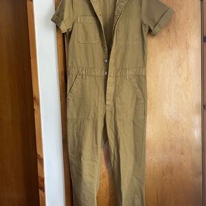 Tan Short Sleeve Jumpsuit